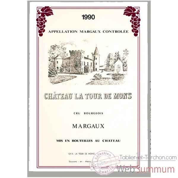 Torchon imprimé Château La Tour de Mons - Margaux -1007