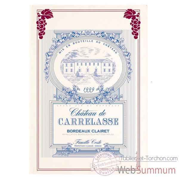 Torchon imprime Chateau de Carrelasse - Bordeaux Clairet- 1189