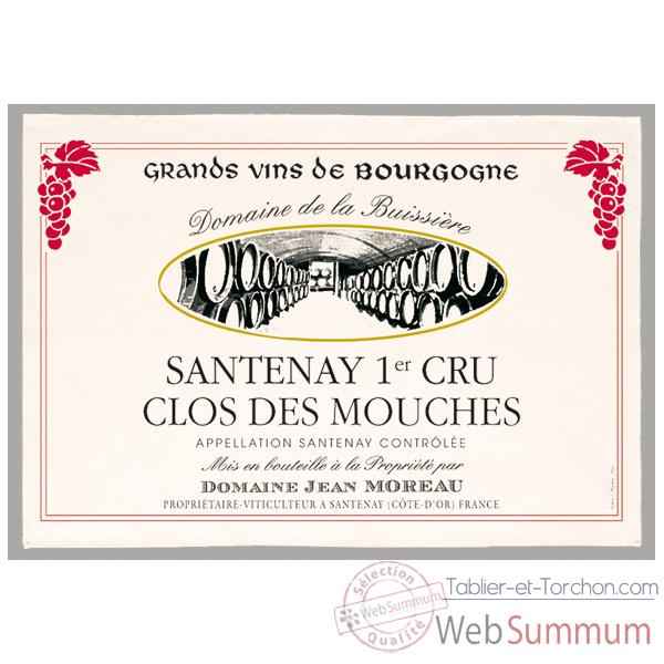 Torchon imprime Clos des mouches - Santenay -1133