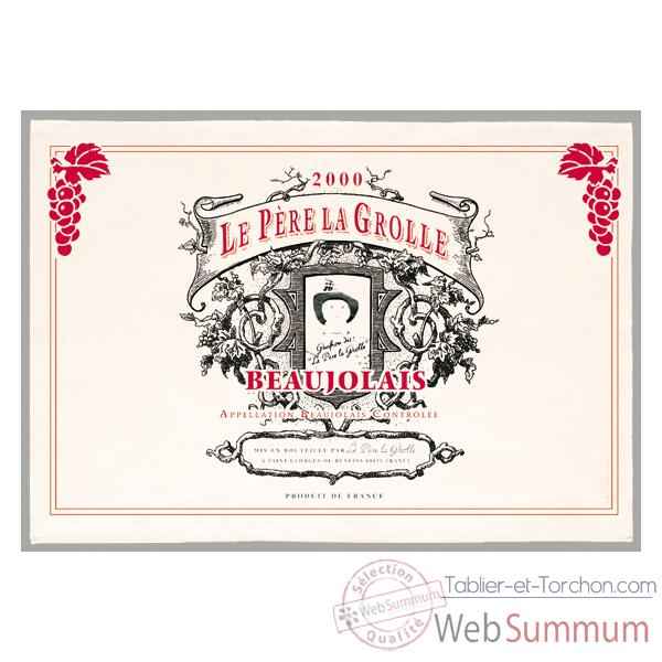 Torchon imprimé Père La Grolle - Beaujolais -1158