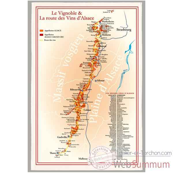 Torchon imprimé route des vins d\\\'Alsace -1184