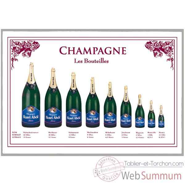Torchon imprimé bouteilles Champagne -1232